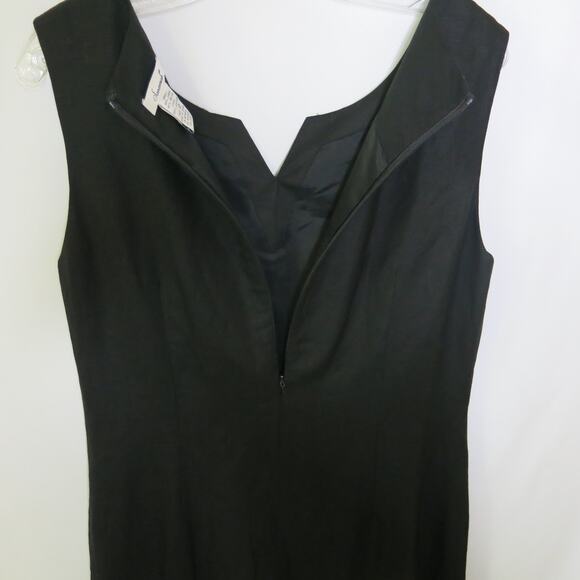 SAVANNAH Sleeveless Linen Dress Size 10 Women Sheath Mid Length Business Black - Picture 6 of 9